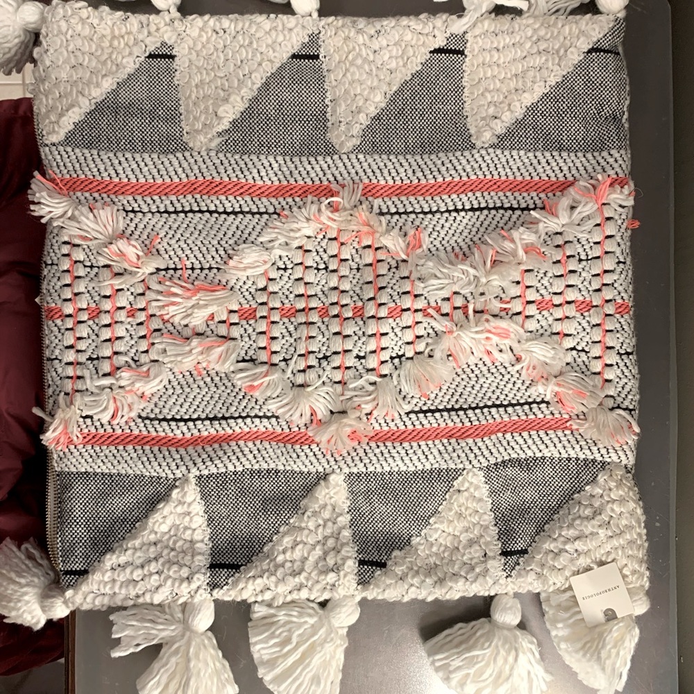 Anthropologie Square Tassel Pillow Cover